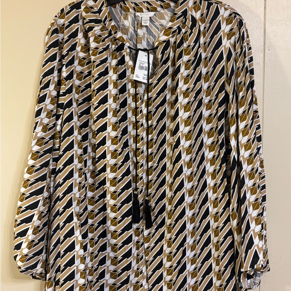 Stylish Geometric Print Blouse